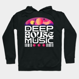 DEEP HOUSE  - Orbs And Stars (orange/purple/white) Hoodie